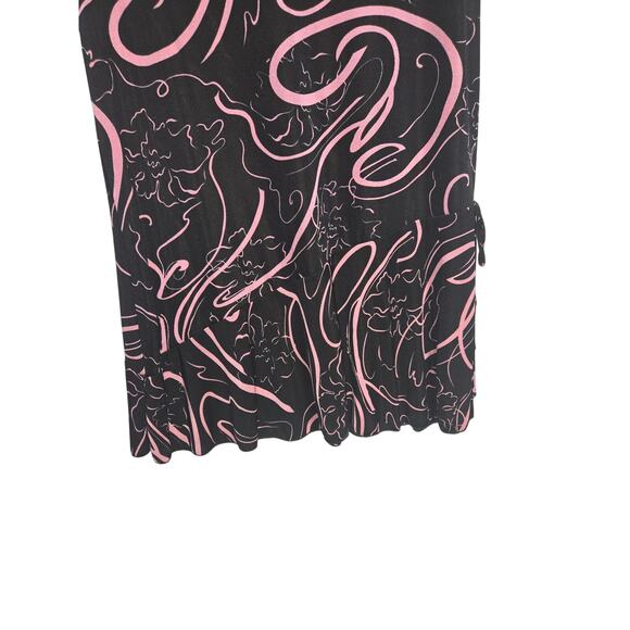 ES.SE Vintage Y2K Midi Skirt Pink & Black Size Large - Picture 2 of 6